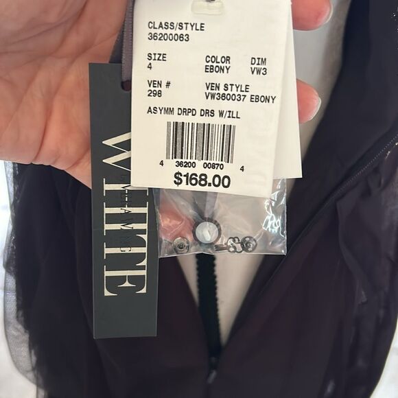 White by Vera Wang Bobbin Net Dress with Illusion Neckline sz S 4 - Picture 8 of 8